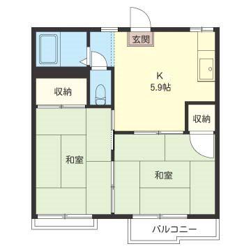 メゾン 横田 B(2K/2階)の間取り写真