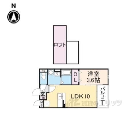 イースト Ⅰ(1LDK/2階)の間取り写真