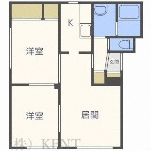 リバティ発寒(2LDK/3階)の間取り写真