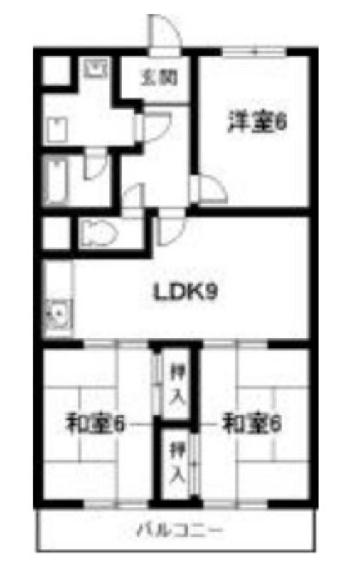 グリーン江口(3LDK/2階)の間取り写真