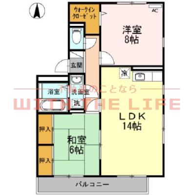 バティール西小森野(2LDK/2階)の間取り写真