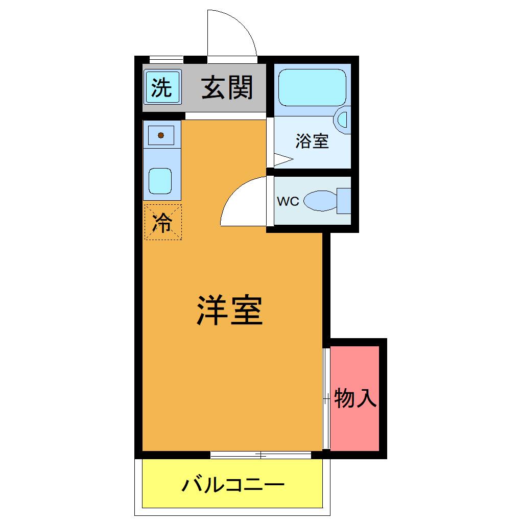 コーポアイリス(ワンルーム/2階)の間取り写真