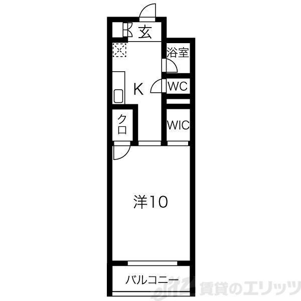 コージーコートYODOI II(1K/4階)の間取り写真