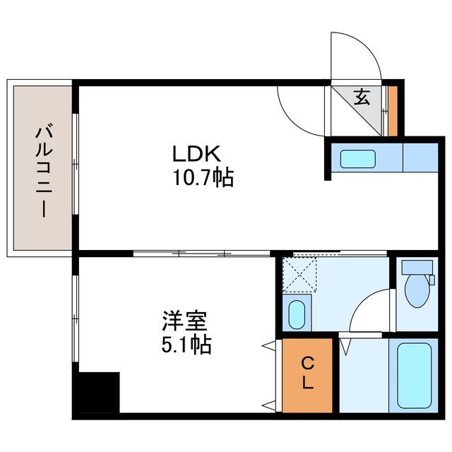 WILL DO北24条(1LDK/10階)の間取り写真