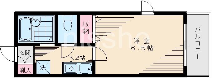 アモーレ富士見台(1K/3階)の間取り写真