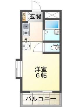 パルメゾン西脇(ワンルーム/1階)の間取り写真