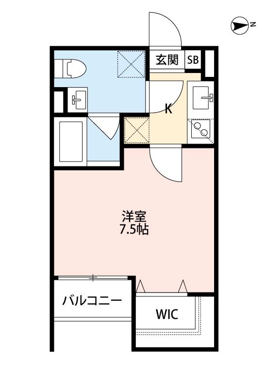 セレスティ(1K/2階)の間取り写真