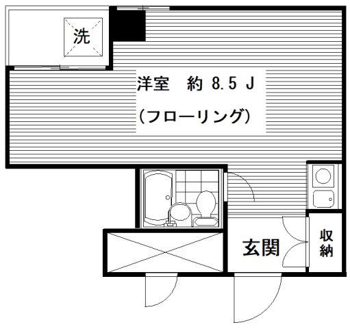 ベルバン赤坂(ワンルーム/2階)の間取り写真