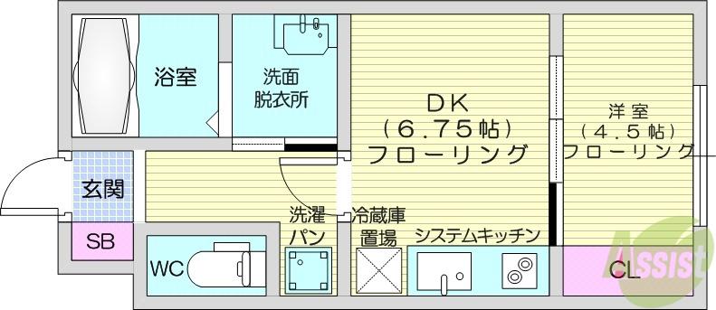NORN HOUSE(1DK/1階)の間取り写真
