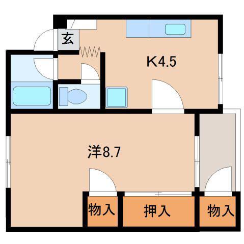 エイトはいむ(1K/1階)の間取り写真
