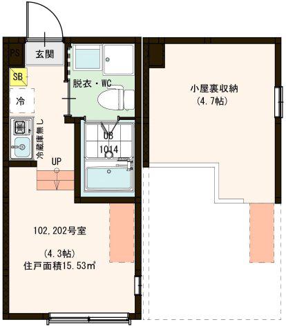 クレスト西新井(ワンルーム/1階)の間取り写真