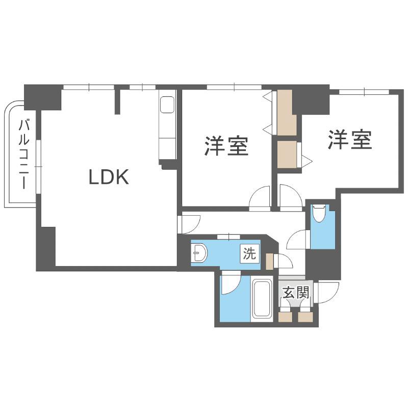 ドリームアベニュー広和NO16(2LDK/9階)の間取り写真