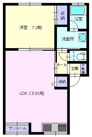 ILLUSTRIOUS(1LDK/2階)の間取り写真
