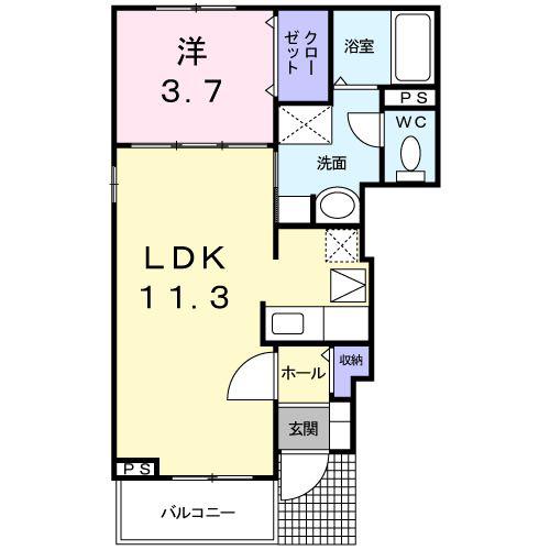 プロムナード(1LDK/1階)の間取り写真