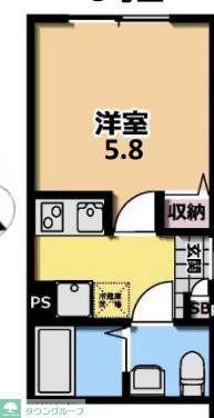 ルーチェ北小金(1K/1階)の間取り写真