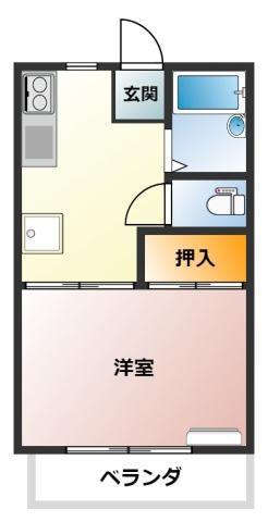 ハイツ足立(1K/1階)の間取り写真