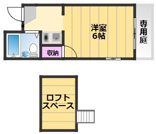 ヒルズ額原2(ワンルーム/1階)の間取り写真