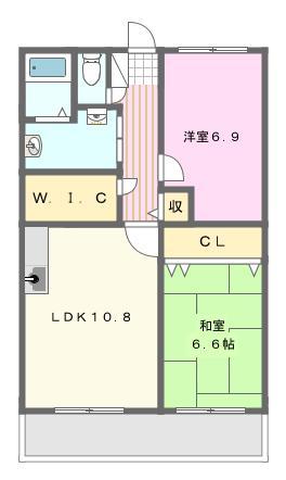 アビタシオン(2SLDK/1階)の間取り写真
