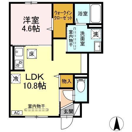 リーシア(1LDK/1階)の間取り写真