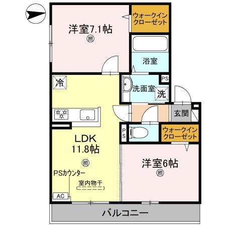 SINSERITE(2LDK/3階)の間取り写真