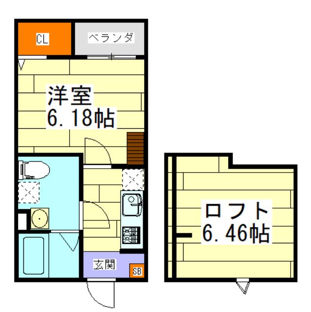アクセル三津屋北(1K/1階)の間取り写真