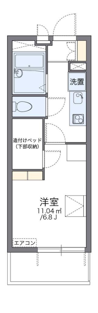 レオパレスレヴェルベールIII(1K/4階)の間取り写真