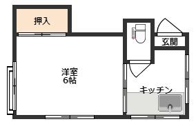 今井荘(1K/2階)の間取り写真