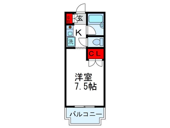 嶋津ハイツ(1K/1階)の間取り写真