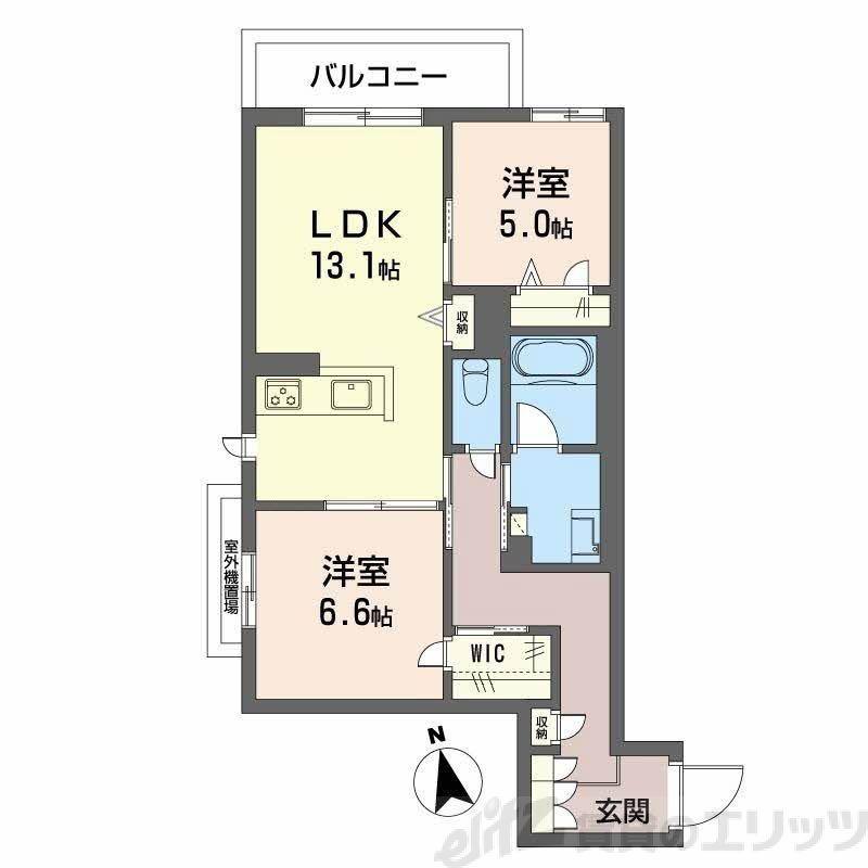 シャーメゾンひいらぎ(2LDK/2階)の間取り写真