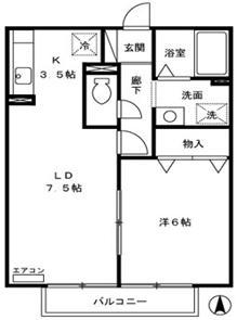 トレンテ(1LDK/2階)の間取り写真