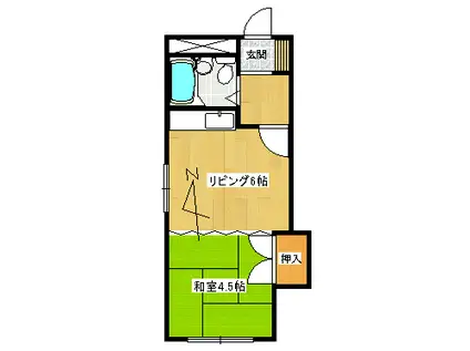 ハイデンス(1LDK/2階)の間取り写真