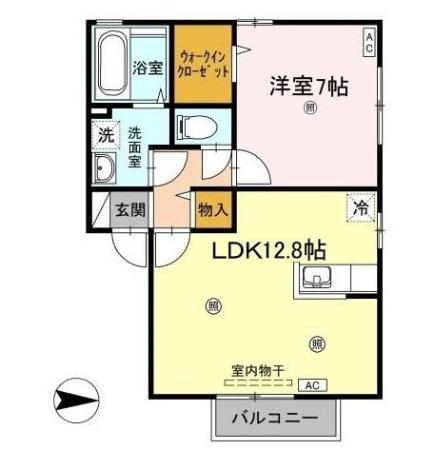 グランシャリオ(1LDK/2階)の間取り写真