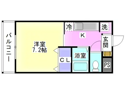ハイコーポ五福(1K/1階)の間取り写真