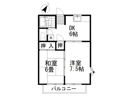 フューチャ桶川 B(2DK/2階)の間取り写真