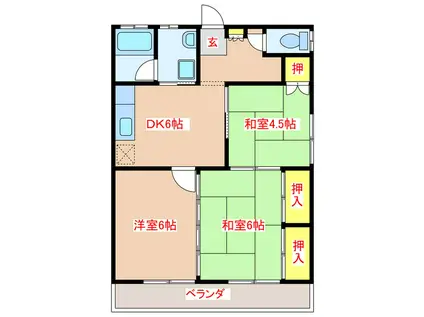 エクセレントエリ(3DK/2階)の間取り写真