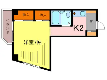 石原第6ビル(1K/5階)の間取り写真