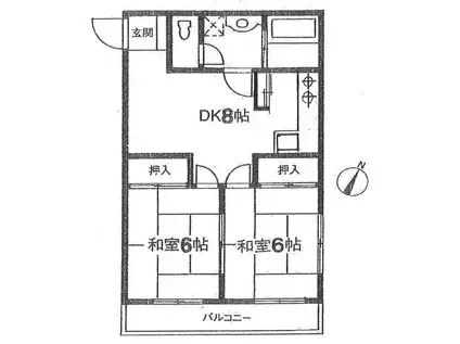 佐藤ビル(2DK/3階)の間取り写真