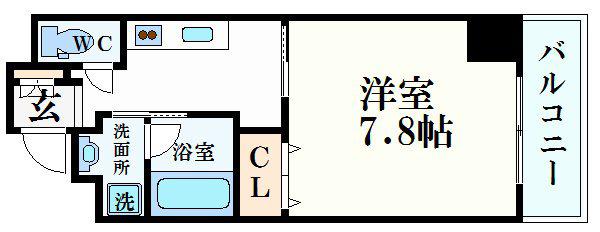 エクセル姫路(1K/1階)の間取り写真