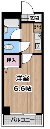 スターハイツ吉野(1K/2階)の間取り写真