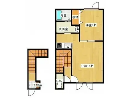 フレシールAIRA(1LDK/2階)の間取り写真