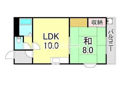 旭マンション(1LDK/2階)の間取り写真
