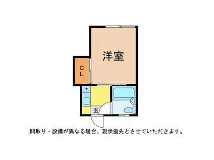 ワンルーム11(1K/2階)の間取り写真