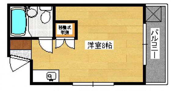 コスモス隼田(ワンルーム/2階)の間取り写真