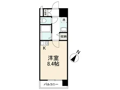 朝日プラザアーバンコア高松II(ワンルーム/6階)の間取り写真