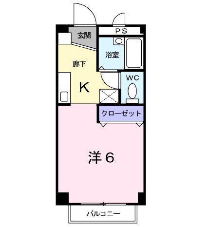 ルミエールI(ワンルーム/1階)の間取り写真