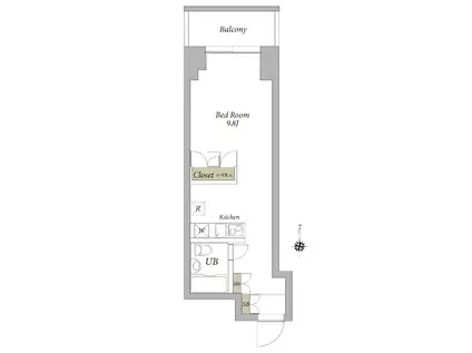 エスティメゾン麻布永坂(ワンルーム/1階)の間取り写真