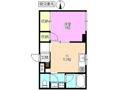 まなまゆビル(1K/3階)の間取り写真