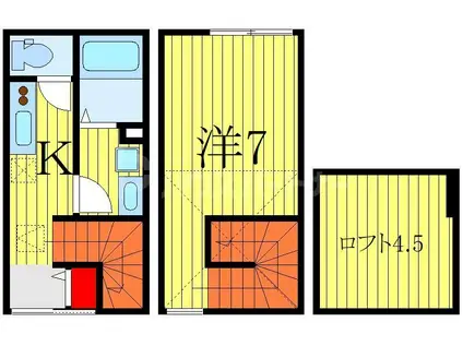 グレースシティ南柏(1K/1階)の間取り写真