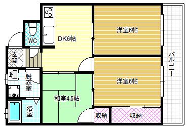 ヴィラサンシャイン(3DK/1階)の間取り写真