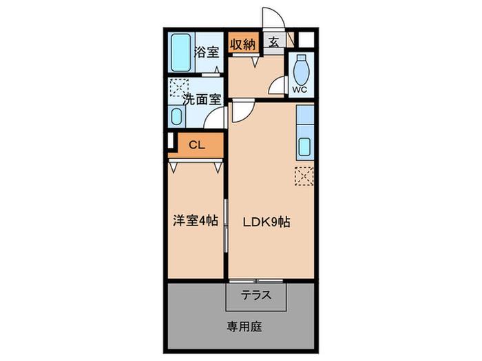 サンライズ(1LDK/1階)の間取り写真